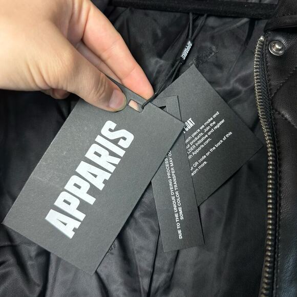 APPARIS Black Jacket Stevie Vegan Faux Leather Quilted Oversize M NEW NWT - Picture 5 of 10